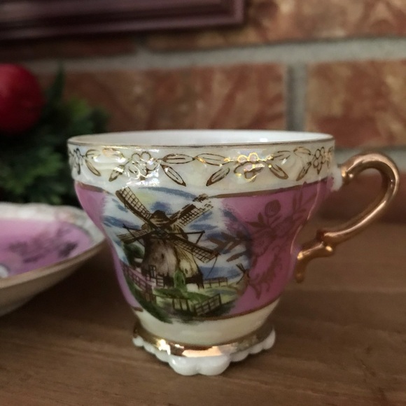 Rare Vintage Victorian Pink Tea Cup Saucer Set - Picture 4 of 7